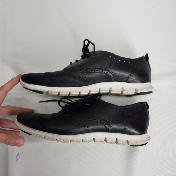 cole haan zerogrand wingtip oxford leather black lace up sneaker womens 8 - Picture 8 of 8